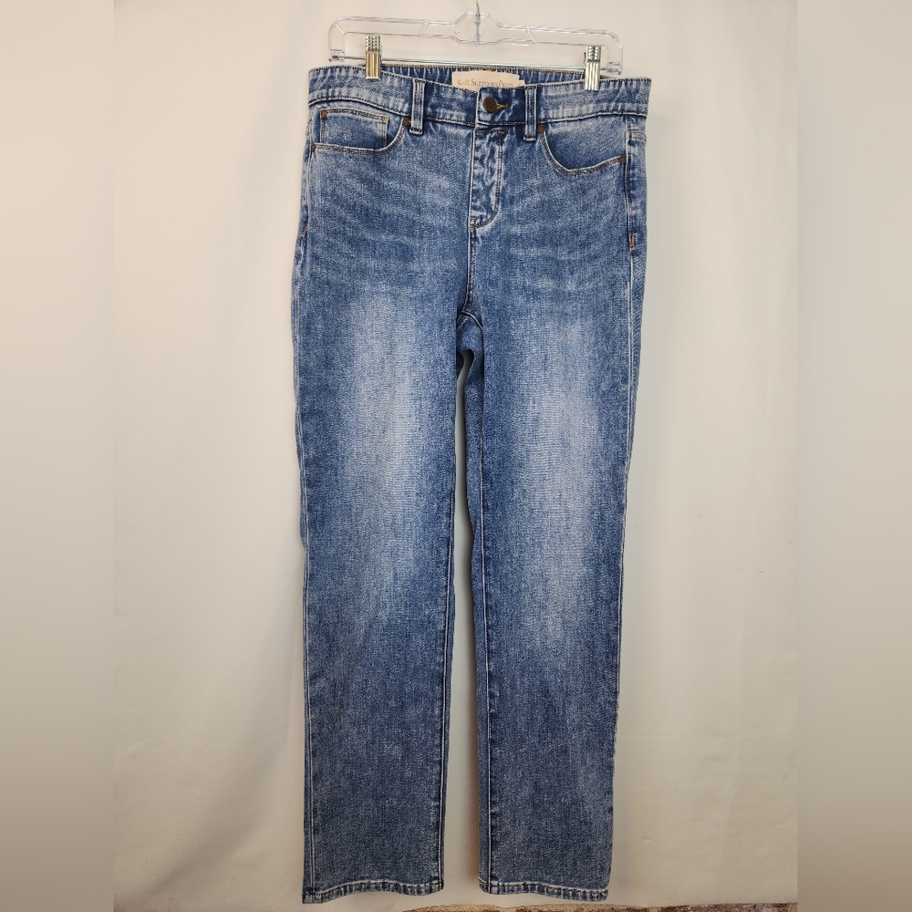Soft Surroundings The‎ Ultimate Denim Relaxed Straight Jeans Medium Pull On